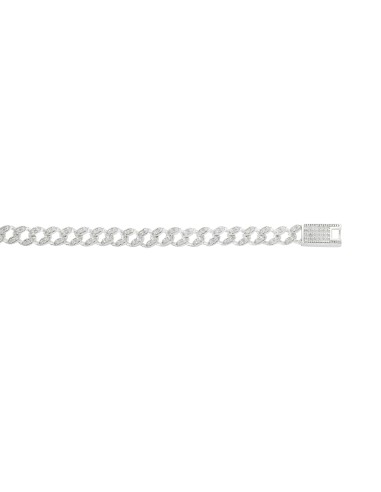 Cadena tipo Mónaco zirconias plata .925
