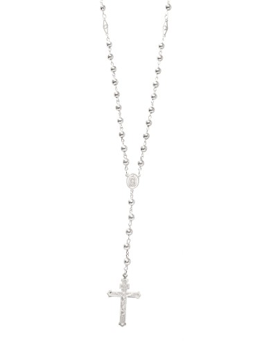 Rosario bolita lisa 5mm 65cm plata .925