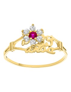 Anillo XV años roseta roja 10K