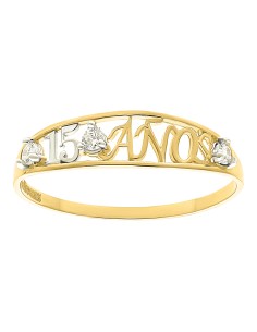 Anillo XV años 3 zirc 10K