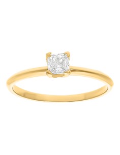 Anillo solitario corte princess 10K