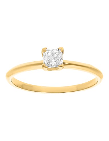 Anillo solitario corte princess 10K