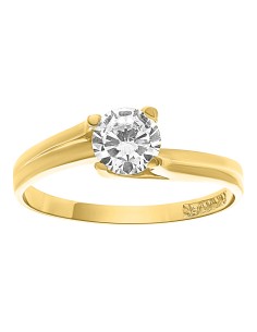 Anillo solitario cruzado 10K