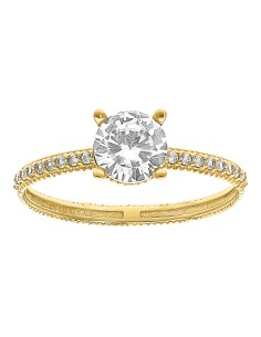 Anillo solitario corazon churumb 10K