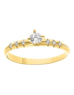Anillo solitario estrellas 10K