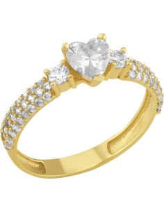 Anillo solitario churumb corazón 10K