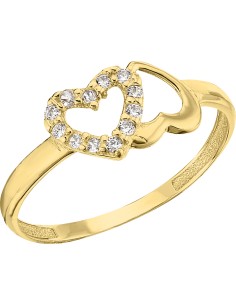 Anillo corazón doble oro 10K