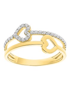 Anillo doble corazones oro 10K