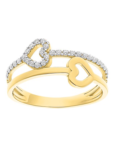 Anillo doble corazones oro 10K