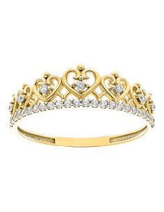 Anillo corona corazones oro 10K