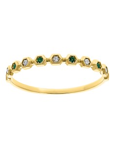 Anillo media churumbela vd-bl oro 10K