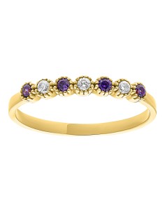 Anillo biseles amatista 10K