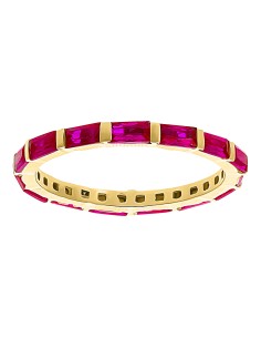 Anillo churumbela baguette rubíes 10K