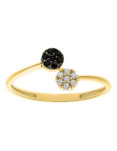 Anillo círculos blanco negro 10K