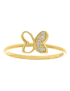Anillo mariposa zirconias 10K