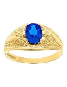 Anillo para caballero zafiro 10K