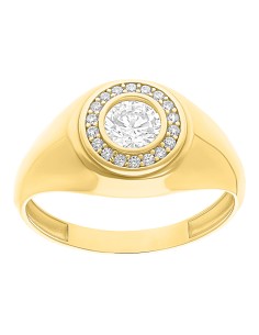 Anillo roseta para caballero 10K