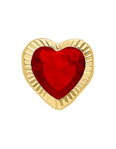 Broquel bisel corazón rojo 10K