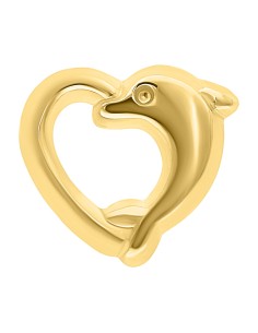 Broquel delfin corazón oro 10K