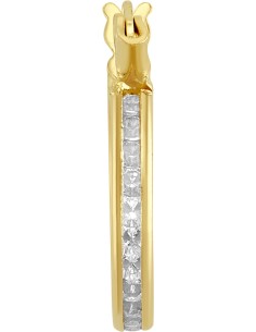 Arracada delgada zirconia blanca 10K