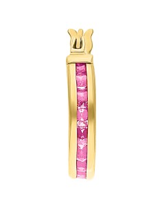 Arracada delgada zirconia rosa 10K