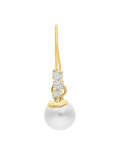 Aretes perla con arillo oro 10K