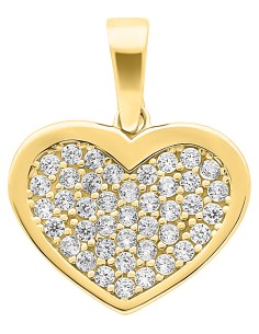 Dije corazón pavé oro 10K