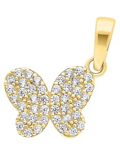 Dije mariposa pavé oro 10K