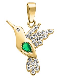 Dije colibrí verde oro 10K