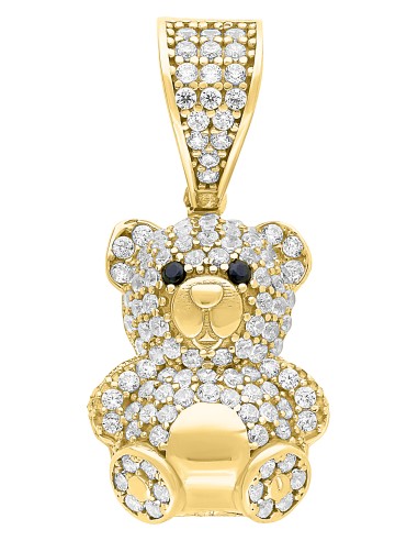 Dije oso con zirconias oro 10K