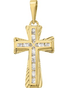Cruz diamantada oro 10K
