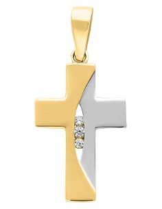Dije cruz bicolor oro 10K