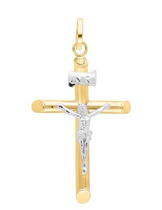 Cristo rosa zirconias oro 10K