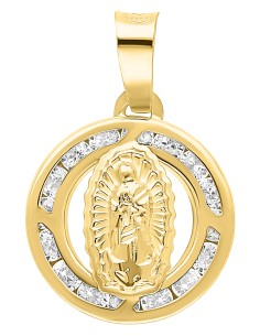 Medalla Virgen Guadalupe mini zirconias 10K