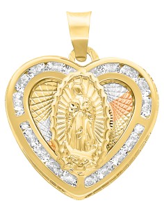 Medalla Virgen Guadalupe corazón 10K