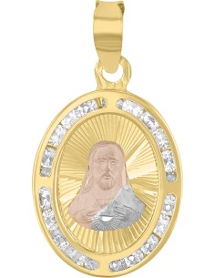 Medalla Sagrado Corazón 3 colores 10K