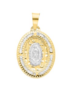 Medalla Virgen Guadalupe oro blanco 10K