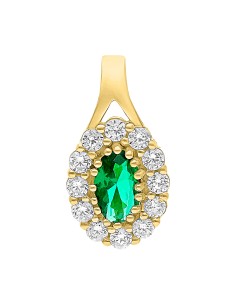 Huggie oval zirconias oro 10K