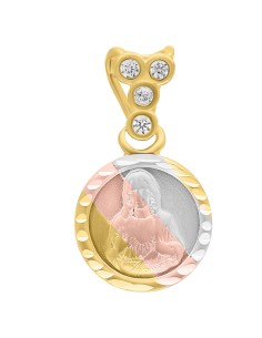 Medalla Sagrado corazón laser oro 14K