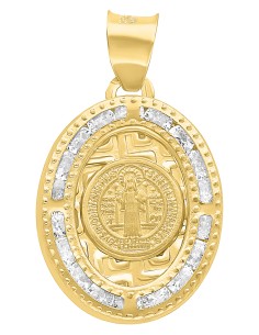 Medalla San Benito oval oro 14K