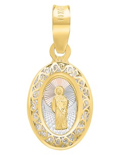 Medalla San Judas chica oval oro 14K