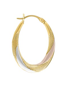 Arracadas oval  oro florentino 14K