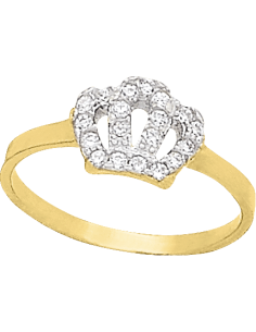 Anillo corona para niña 10K