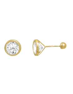 Broquel bisel 5mm oro 10K