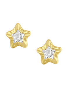 Broquel estrella bisel diam oro 10K