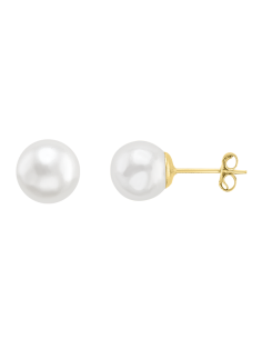 Broquel perla 8mm oro 10K