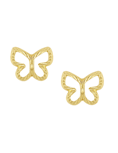 Broquel mariposa silueta oro 10K