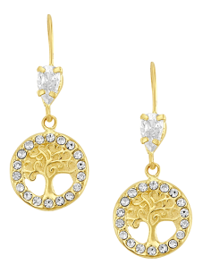 Aretes árbol de la vida oro 10K