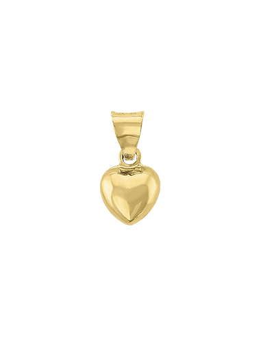 Dije corazón inflado mini oro 10K