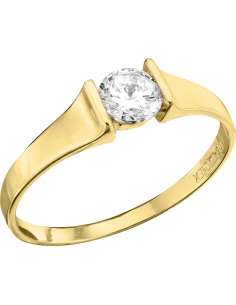 Anillo solitario abrazo 10K